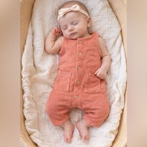 Newborn terry cotton stretch cotton romper